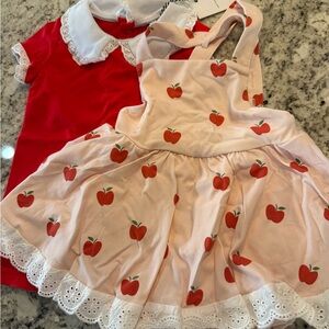 Adorable Kids Apple Print Matching Set